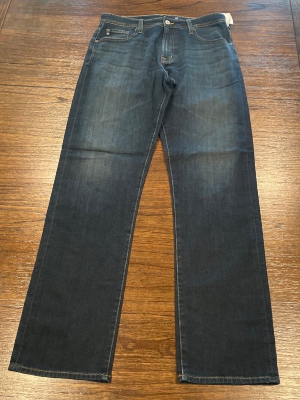 AG Relaxed Straight Jean Mens 32x33 Medium Dark Wash Stretch Casual Minimalist